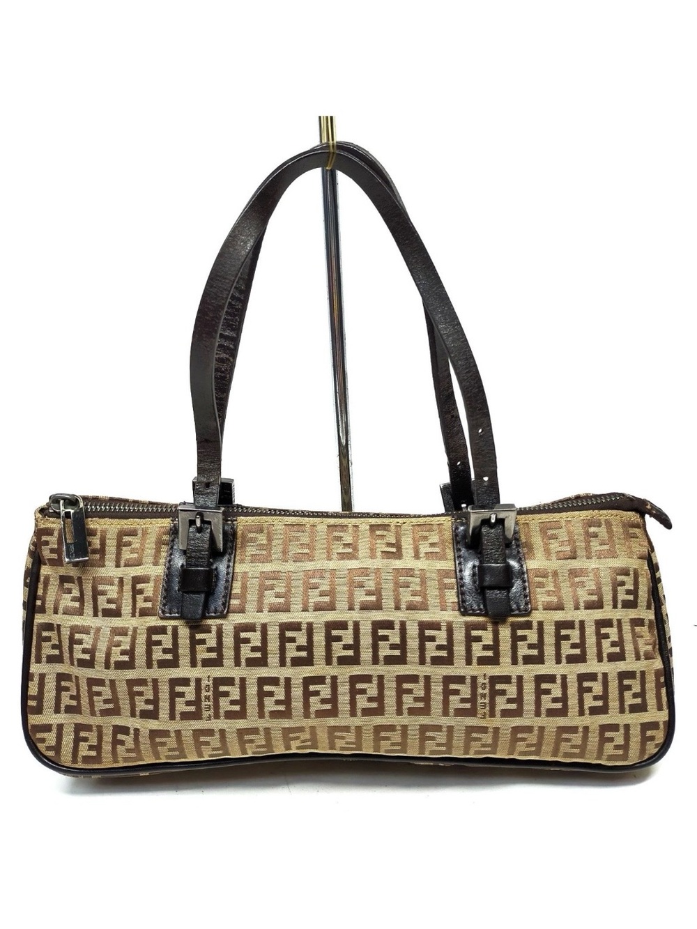 FLASHSALE 💫 Authentic Fendi Tan and Brown Zucchino Monogram Shoulder Bag